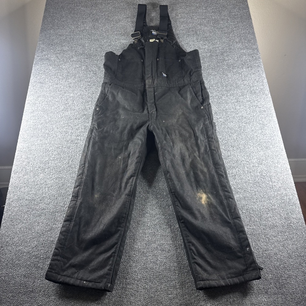 Walls Blizzard Pruf Overalls Mens L‎ Short Black Quilted Duck Canvas Workwear